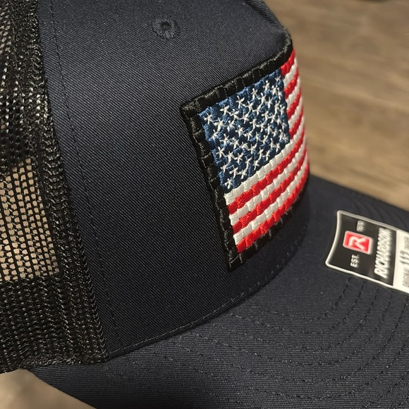 Ariat Richardson Original Trucker Hat,Basketweave American Flag,snapback cap/hat - Picture 9 of 10